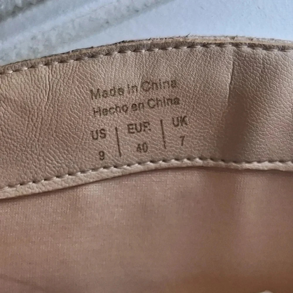 ALDO Cathrina Cream Genuine Leather Ankle Boots Mid Heel Size 9 Rope Piping - Picture 11 of 11